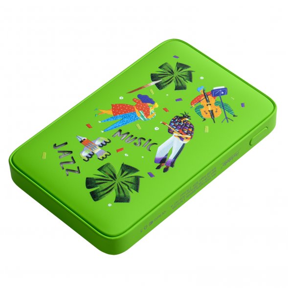 Внешний аккумулятор с подсветкой Ancor 5000 mAh, салатовый JAZZ 