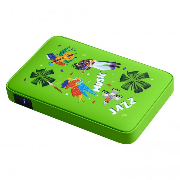 Внешний аккумулятор с подсветкой Ancor 5000 mAh, салатовый JAZZ 