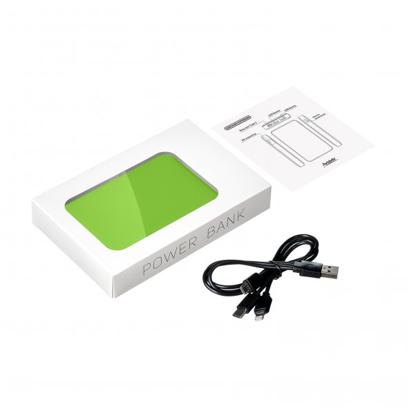 Внешний аккумулятор с подсветкой Ancor 5000 mAh, салатовый JAZZ 