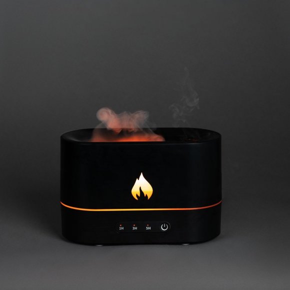 Увлажнитель-ароматизатор с имитацией пламени Fuego, черный 