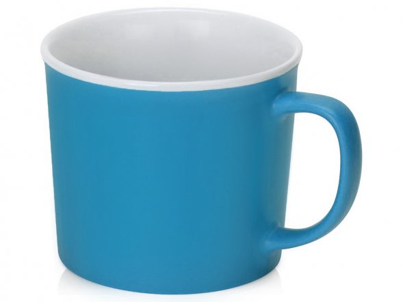 Матовая кружка Nancy 360 мл цветная снаружи, белая внутри, голубой 