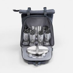 Набор для пикника Picnivo на 4 персоны, темно-серый меланж