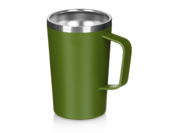 Стальная кружка с двойными стенками и порошковым покрытием Tibet, хаки 