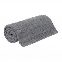 Плед Fado вязаный, серый (без подарочной коробки)