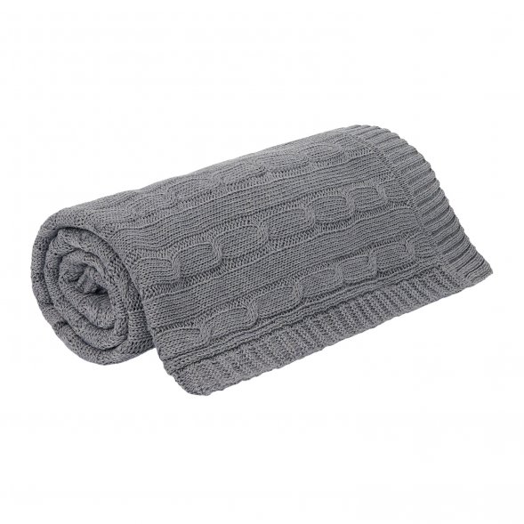 Плед Fado вязаный, серый (без подарочной коробки) 