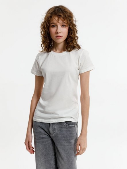 Футболка женская T-bolka Lady, белая (теплый оттенок) 