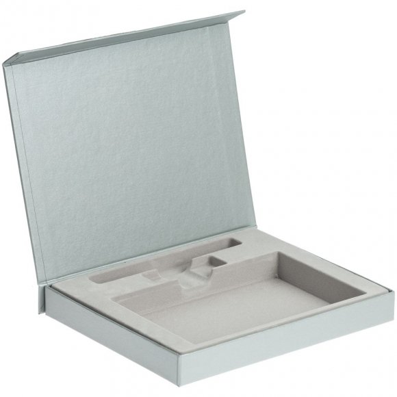 Коробка Memo Pad для блокнота, флешки и ручки, серебристая 