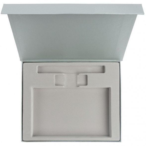 Коробка Memo Pad для блокнота, флешки и ручки, серебристая 