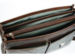 Портфель BUGATTI Romano 15&amp;#039;&amp;#039;, коричневый, натуральная воловья кожа, 43х13х32 см