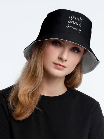 Панама Drunk со светящимся принтом, черная 