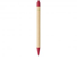 Шариковая ручка Berk из переработанного картона и кукурузного пластика, натуральный/красный