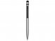 Ручка-стилус пластиковая шариковая Poke, серебристый/черный 