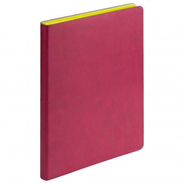 Ежедневник Latte NEW недатированный, бордо/лимонный 