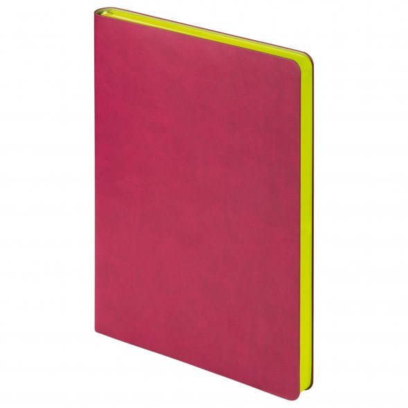 Ежедневник Latte NEW недатированный, бордо/лимонный 