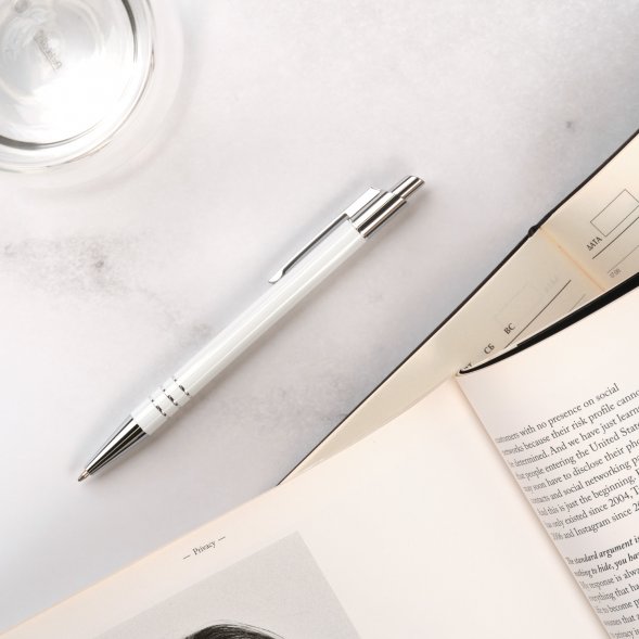 Шариковая ручка City, белая 