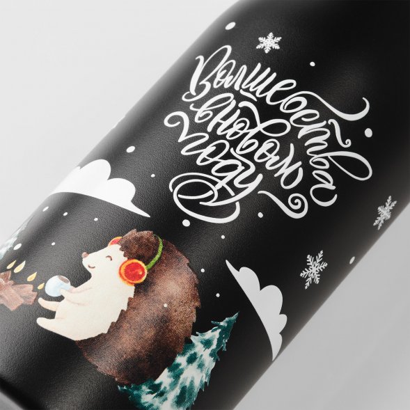 Термобутылка вакуумная герметичная Amore, черная 