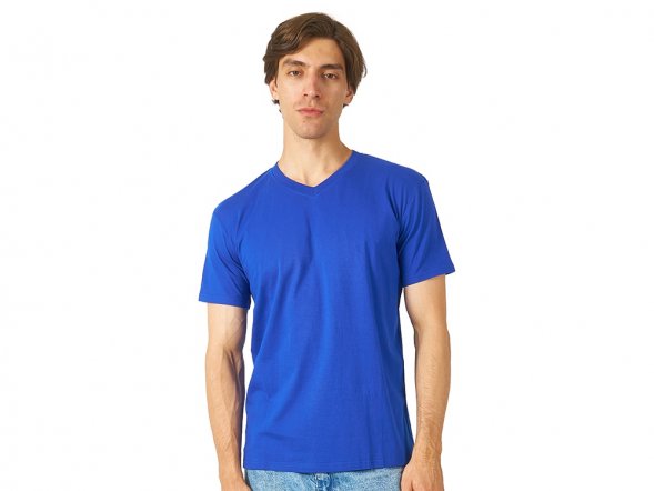 Футболка Heavy Super Club мужская с V-образным вырезом, кл. синий 