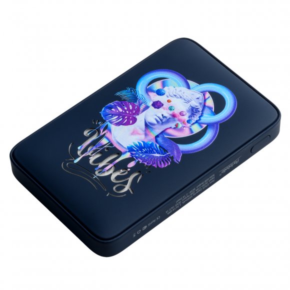 Внешний аккумулятор с подсветкой Ancor 5000 mAh, синий Vibes 