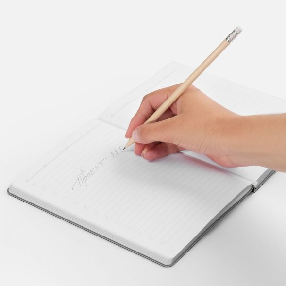 Карандаш простой Hand Friend с ластиком, неокрашенный 