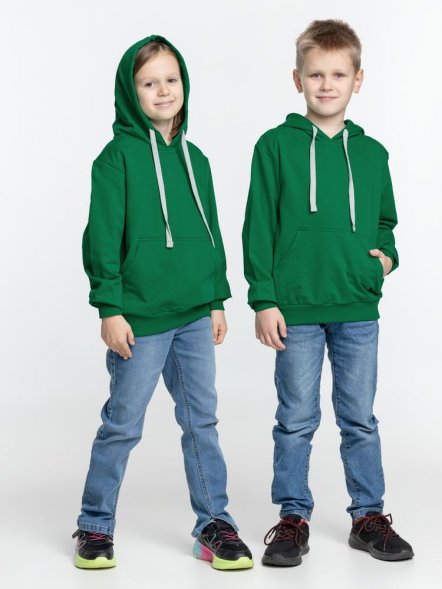 Толстовка с капюшоном детская Kirenga Kids, зеленая 