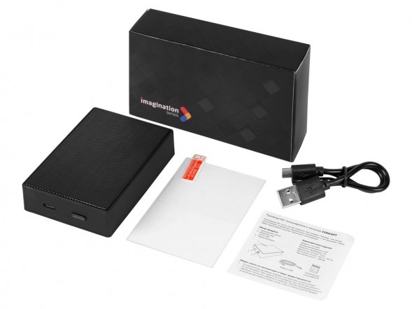 Портативная колонка Concept с полноцетной печатью, черный 