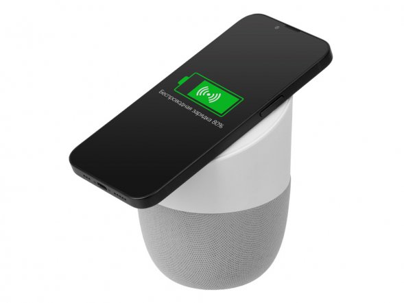 Портативная колонка с беспроводной зарядкой Shuttle, 5 Вт, белый 