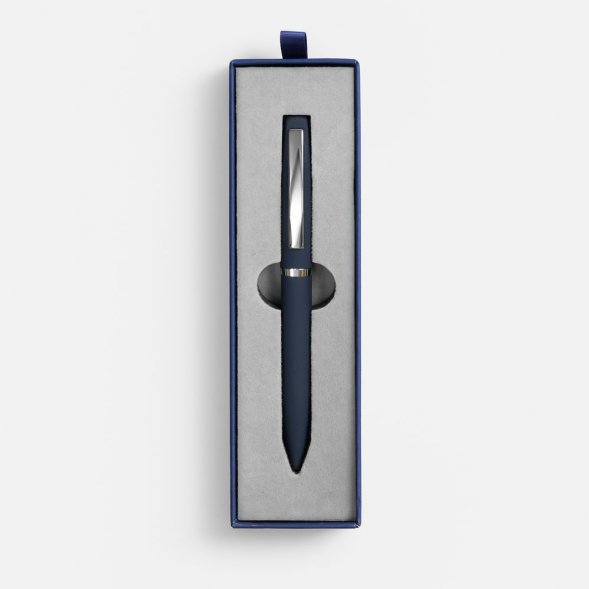 Ручка шариковая Bolt Soft Touch в футляре, синяя 