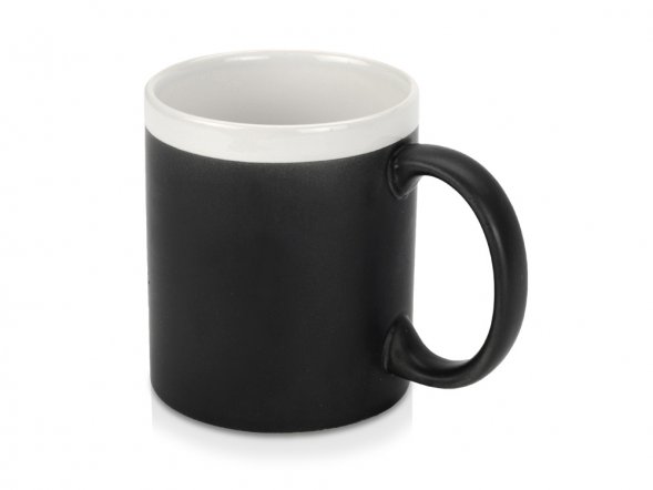 Кружка с покрытием для рисования мелом Да Винчи, черный/белый 