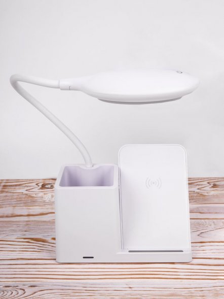 Лампа с органайзером и беспроводной зарядкой writeLight, ver. 2, белая 