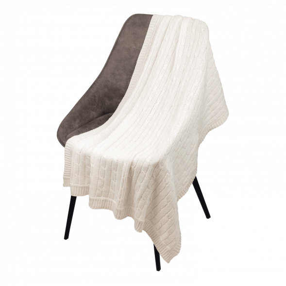 Плед Fado вязаный, бежевый (без подарочной коробки) 