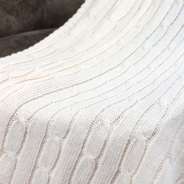 Плед Fado вязаный, бежевый (без подарочной коробки) 