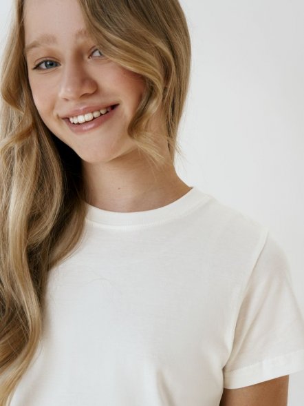 Футболка детская T-Bolka Kids, белая (теплый оттенок) 