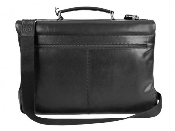 Портфель BUGATTI Romano 15&amp;#039;&amp;#039;, чёрный, натуральная воловья кожа, 43х13х32 см 