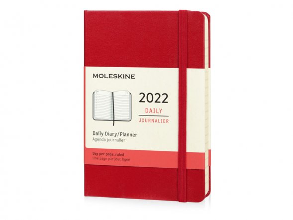 Ежедневник Moleskine Classic (2022), Pocket (9х14), красный, твердая обложка 