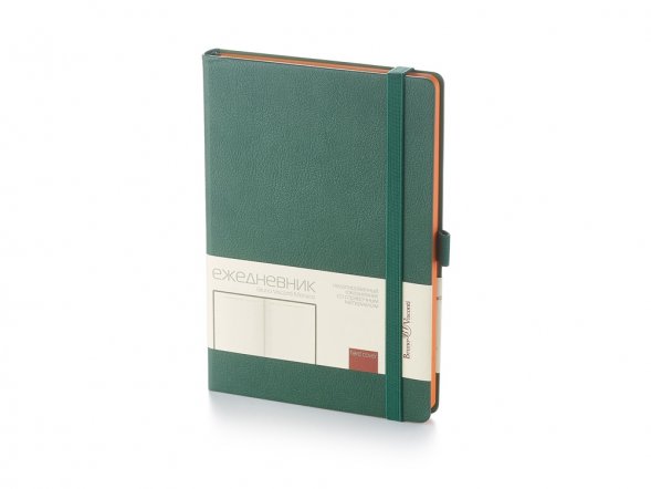 Ежедневник А5 недатированный Monaco, зеленый 