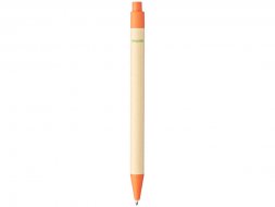 Шариковая ручка Berk из переработанного картона и кукурузного пластика, натуральный/оранжевый