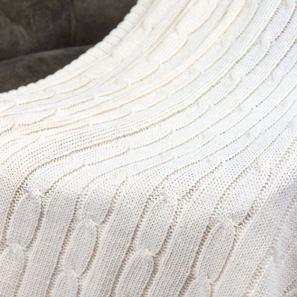 Плед Fado вязаный, бежевый (без подарочной коробки) 