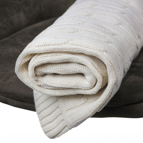 Плед Fado вязаный, бежевый (без подарочной коробки) 