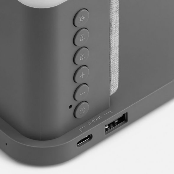 Зарядная станция с часами и подсветкой Large Charge ver.2, серая 