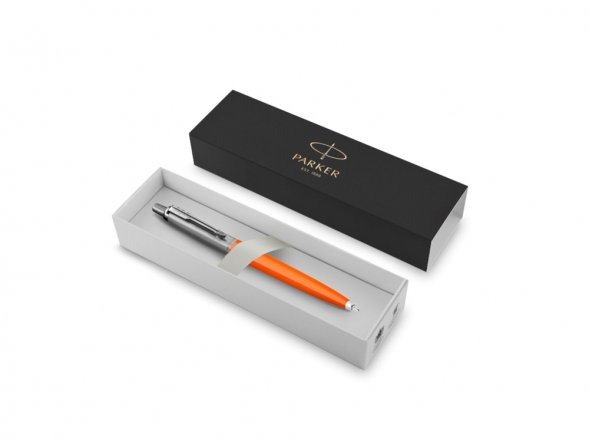 Шариковая ручка Parker Jotter Originals Orange Chrome CT, стержень: M blue в подарочной упаковке 