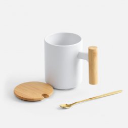 Кружка с ложкой Eco Fusion, белая