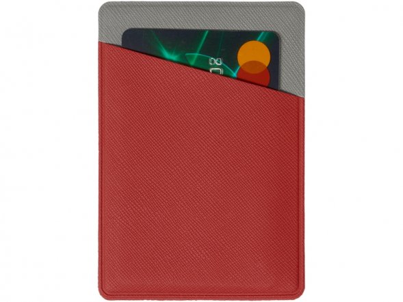 Картхолдер на 3 карты типа бейджа Favor, красный/серый 