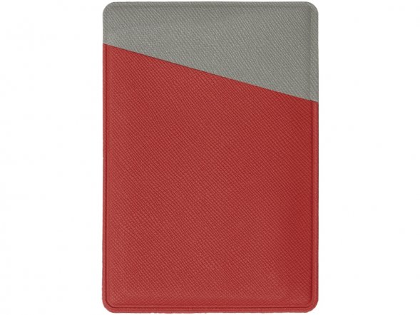 Картхолдер на 3 карты типа бейджа Favor, красный/серый 