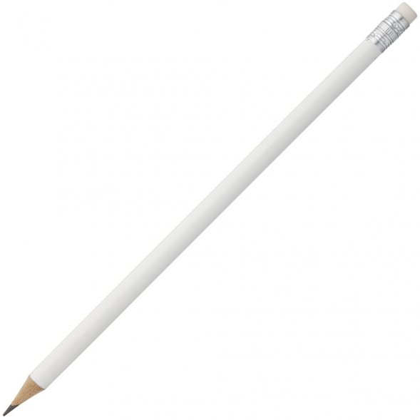 Карандаш простой Hand Friend с ластиком, белый 