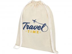 Рюкзак со шнурком Tenes из хлопка плотностью 140 г/м2, natural