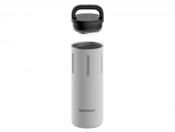 Вакуумный термос бытовой с керамическим покрытием, тм bobber, 770 мл. Артикул Bottle-770 Sand Grey (серый)