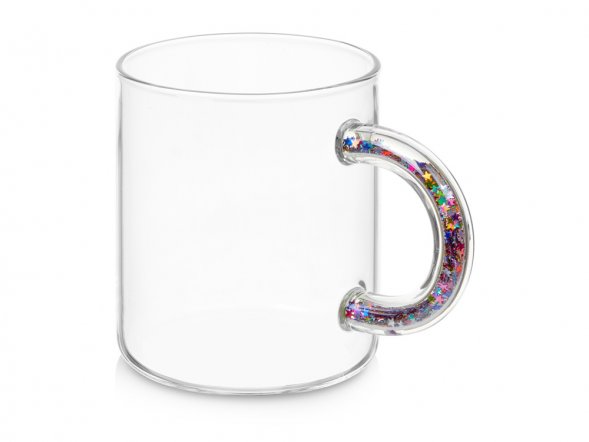 Стеклянная кружка с блестками в ручке Feria 