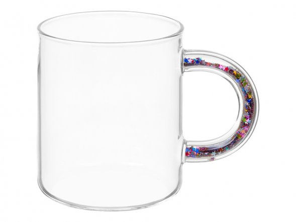 Стеклянная кружка с блестками в ручке Feria 