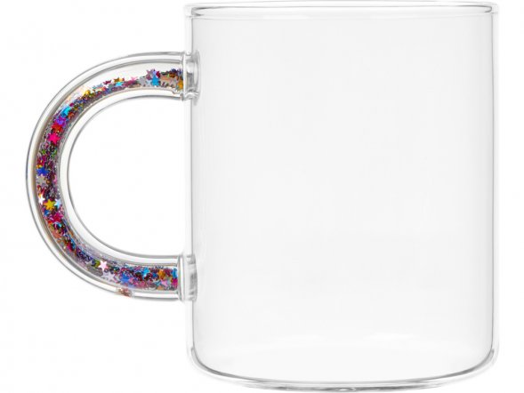 Стеклянная кружка с блестками в ручке Feria 