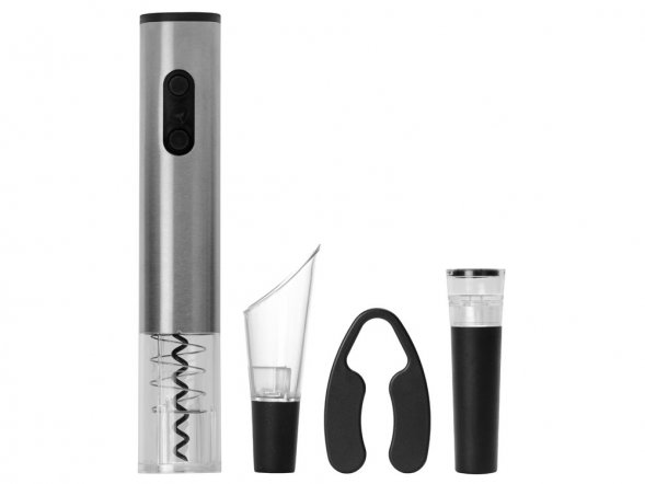 Набор винных аксессуаров Sicilia с электрическим штопором из стали, на батарейках 